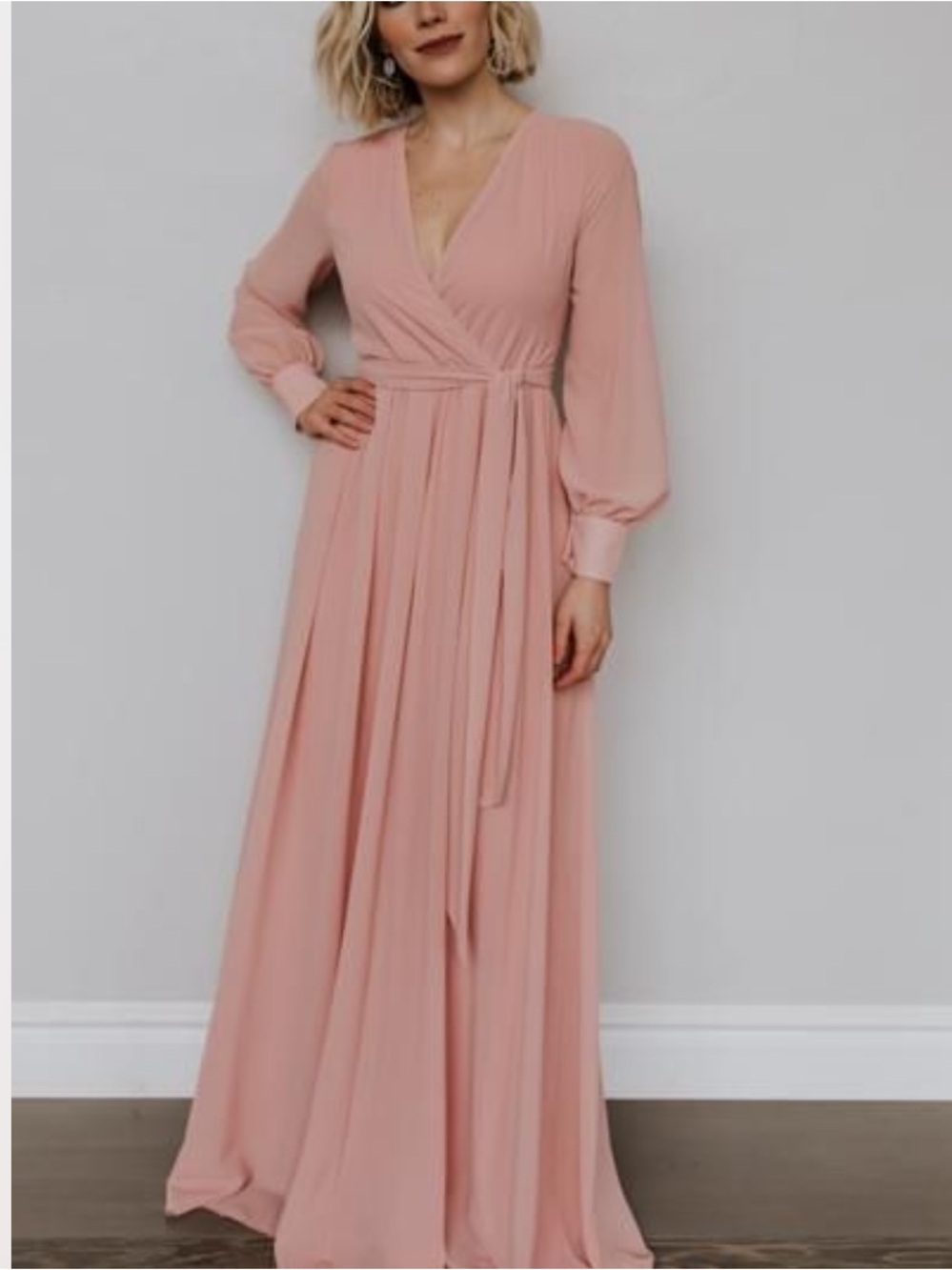 Baltic Born Lydia Dusty Rose Faux Wrap Maxi Dress NEW